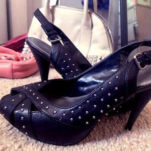 Opentoed studded heels